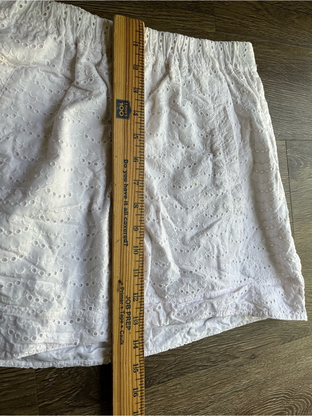 J. Crew White Eyelet Skirt with Elastic Waist and side pockets - Picture 5 of 7